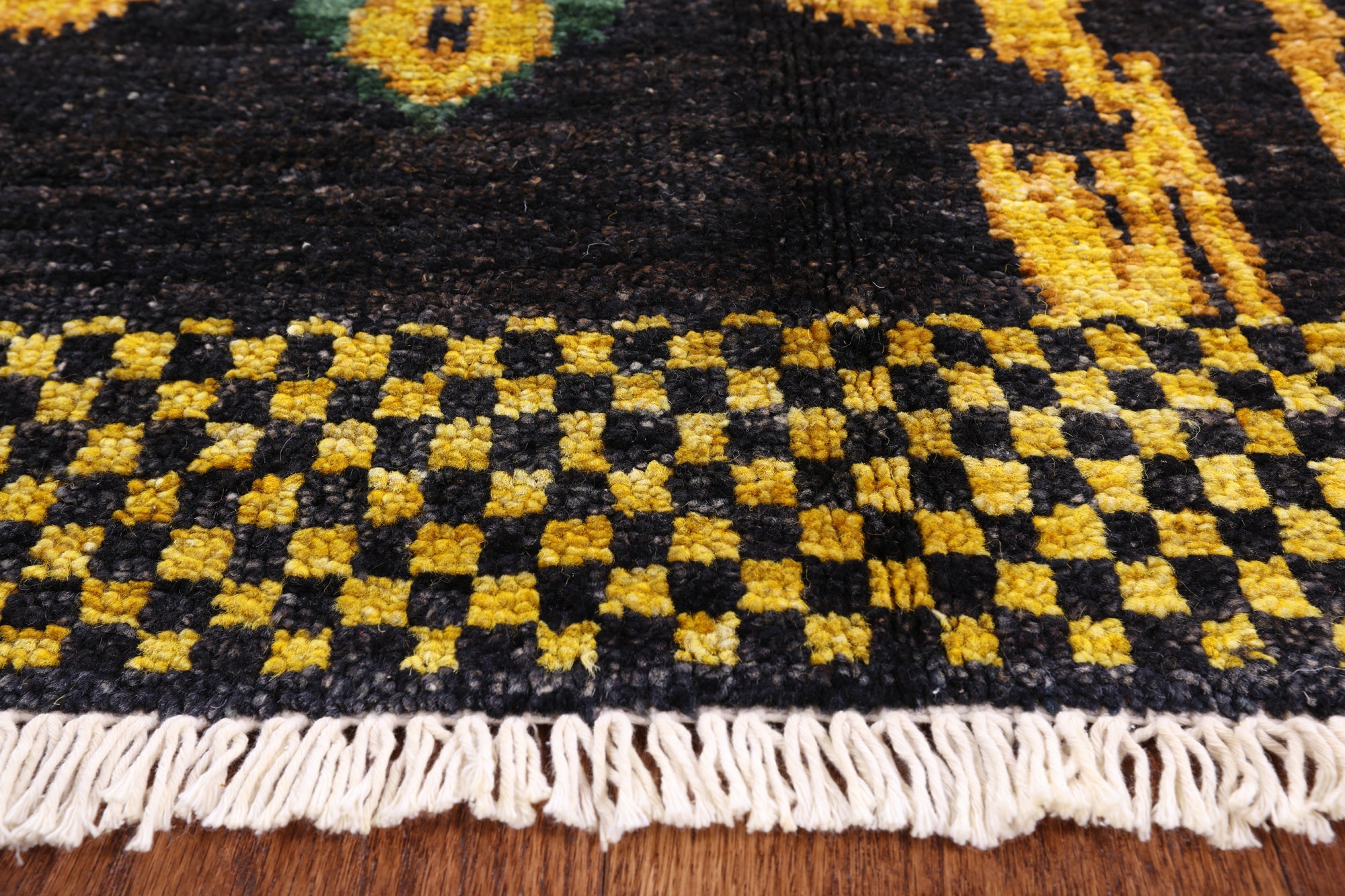 Ikat Hand Knotted Wool Area Rug - 8' 2" X 10' 5" - Golden Nile