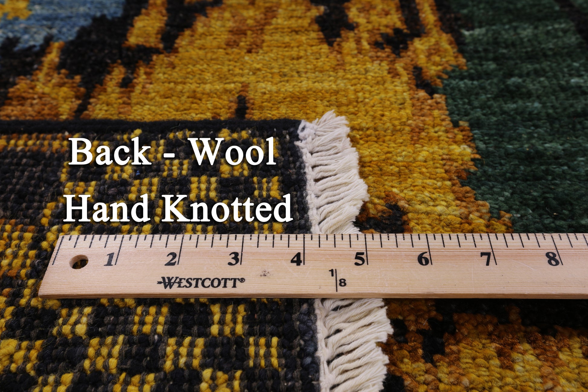 Ikat Hand Knotted Wool Area Rug - 8' 2" X 10' 5" - Golden Nile
