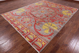 Ikat Hand Knotted Wool Area Rug - 8' 5" X 10' 2" - Golden Nile