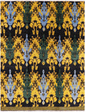 Ikat Hand Knotted Wool Area Rug - 7' 10" X 10' 0" - Golden Nile