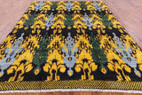 Ikat Hand Knotted Wool Area Rug - 7' 10" X 10' 0" - Golden Nile