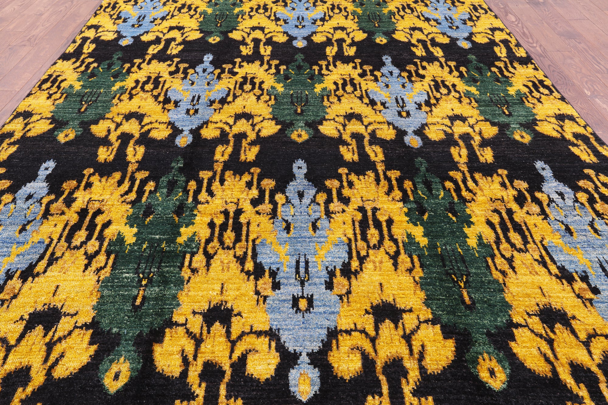 Ikat Hand Knotted Wool Area Rug - 7' 10" X 10' 0" - Golden Nile