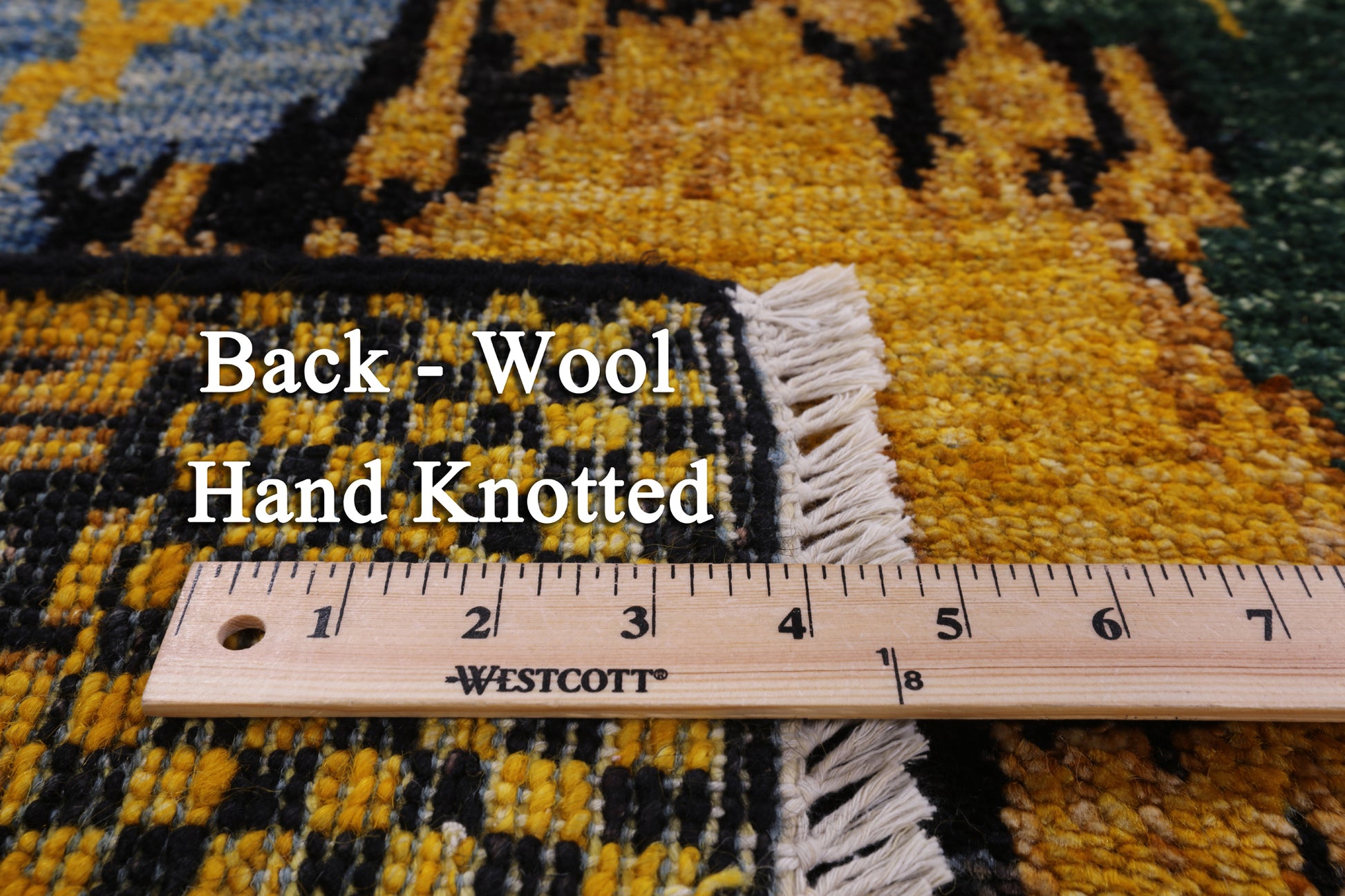 Ikat Hand Knotted Wool Area Rug - 7' 10" X 10' 0" - Golden Nile