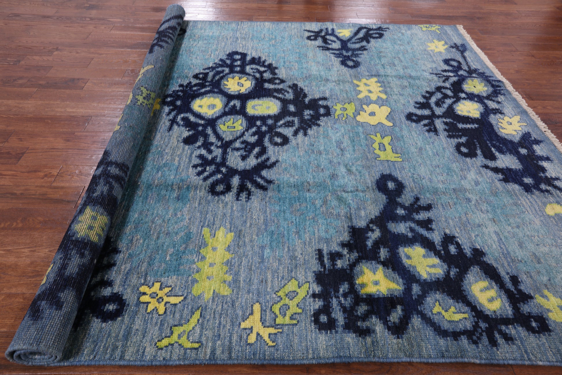 Ikat Hand Knotted Wool Area Rug - 8' 4" X 10' 0" - Golden Nile