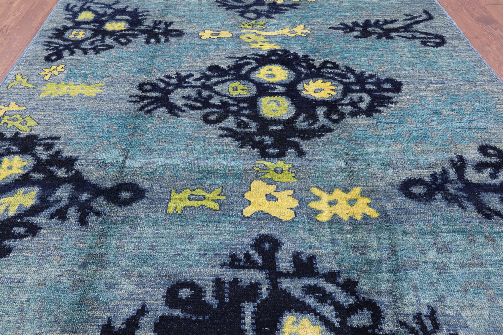 Ikat Hand Knotted Wool Area Rug - 8' 4" X 10' 0" - Golden Nile