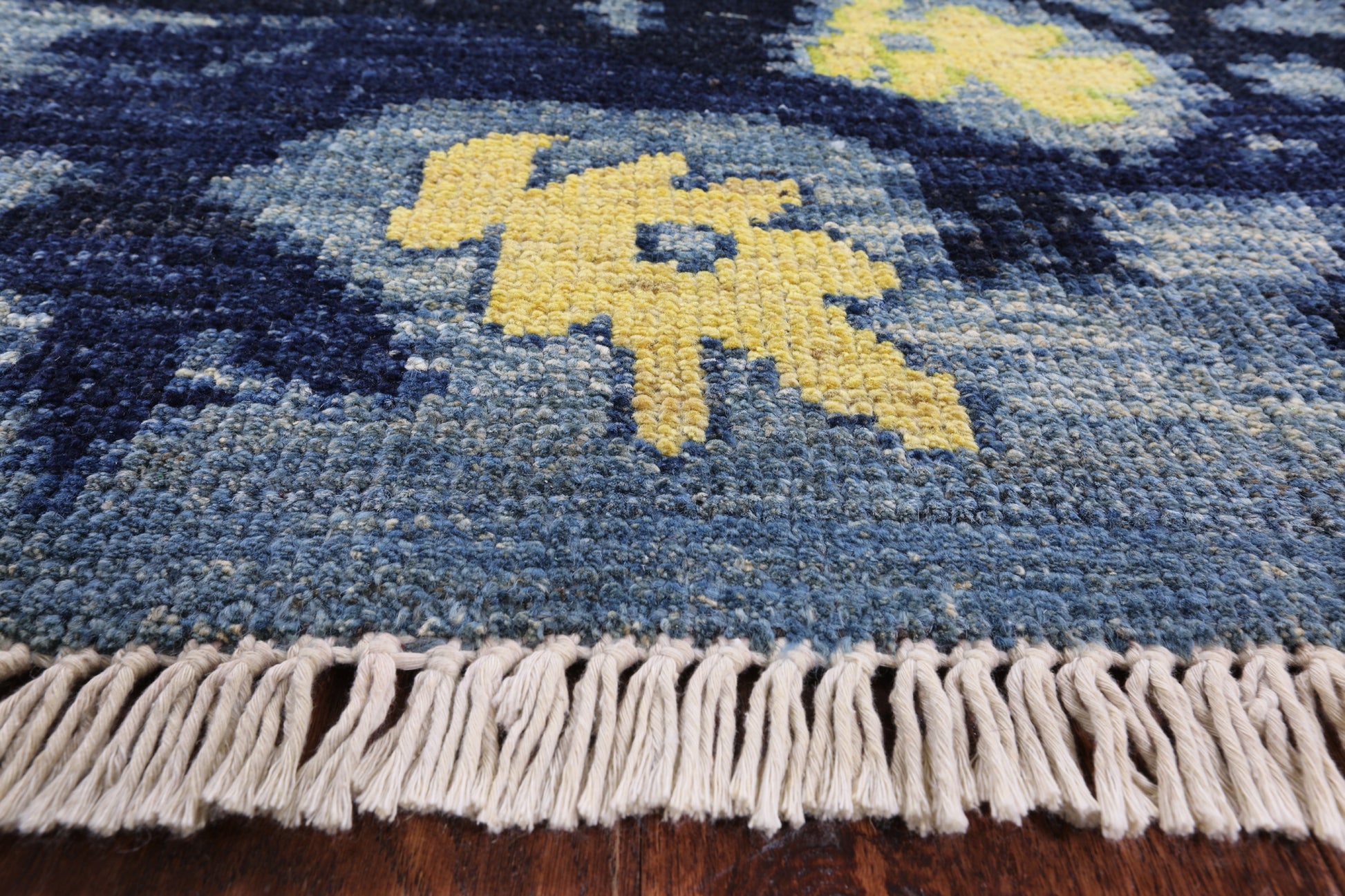 Ikat Hand Knotted Wool Area Rug - 8' 4" X 10' 0" - Golden Nile