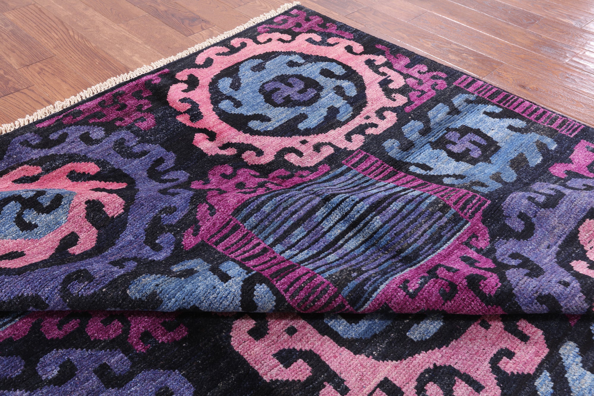 Ikat Handmade Wool Area Rug - 8' 5" X 9' 8" - Golden Nile