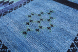 Blue Full Pile Overdyed Wool Area Rug - 7' 10" X 9' 10" - Golden Nile