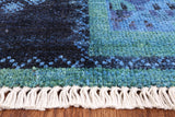 Blue Full Pile Overdyed Wool Area Rug - 7' 10" X 9' 10" - Golden Nile