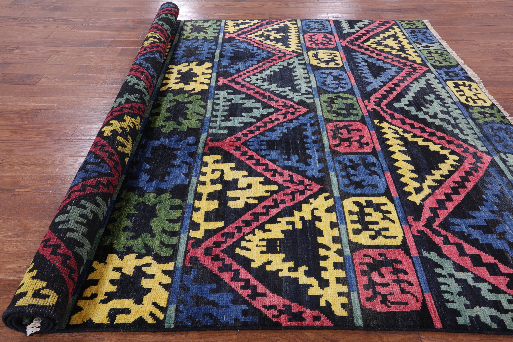 Tribal Moroccan Hand Knotted Wool Rug - 8' 1" X 10' 1" - Golden Nile