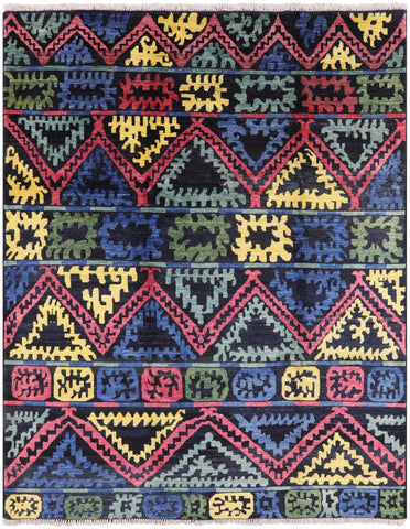 Tribal Moroccan Hand Knotted Wool Rug - 8' 1