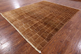 Brown Moroccan Hand Knotted Area Rug - 7' 10" X 9' 9" - Golden Nile