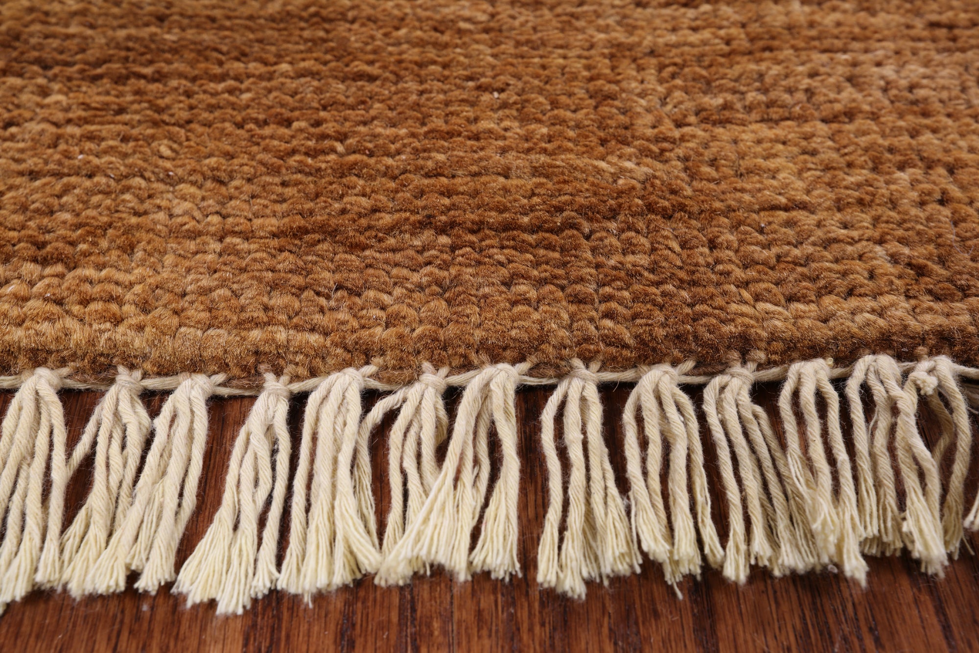 Brown Moroccan Hand Knotted Area Rug - 7' 10" X 9' 9" - Golden Nile
