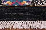 Square William Morris Handmade Wool Area Rug - 6' X 6' 1" - Golden Nile