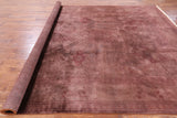 Brown Full Pile Overdyed Handmade Wool Rug - 9' 0" X 11' 8" - Golden Nile