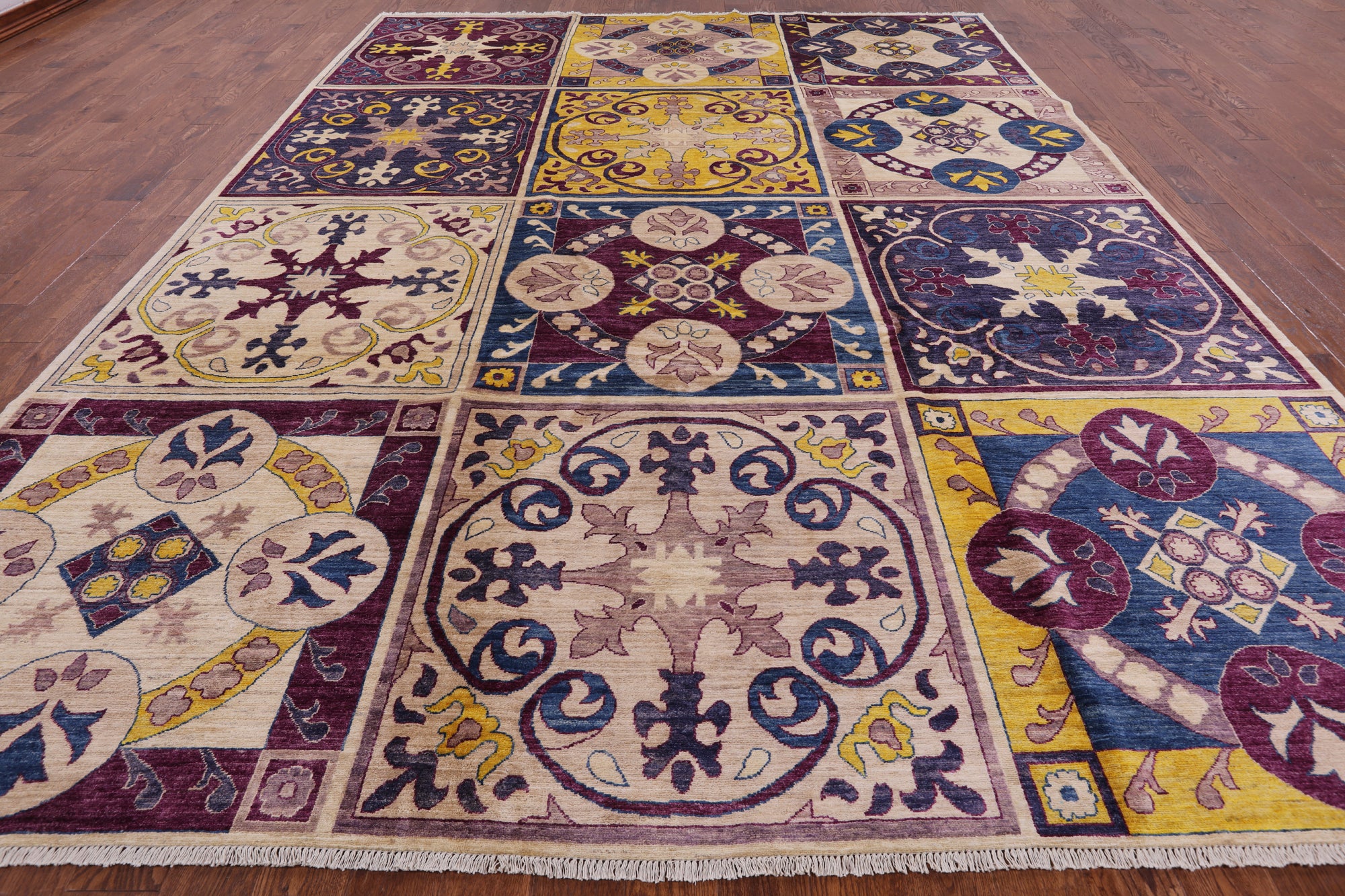 William Morris Hand Knotted Wool Rug - 10' 1" X 13' 3" - Golden Nile