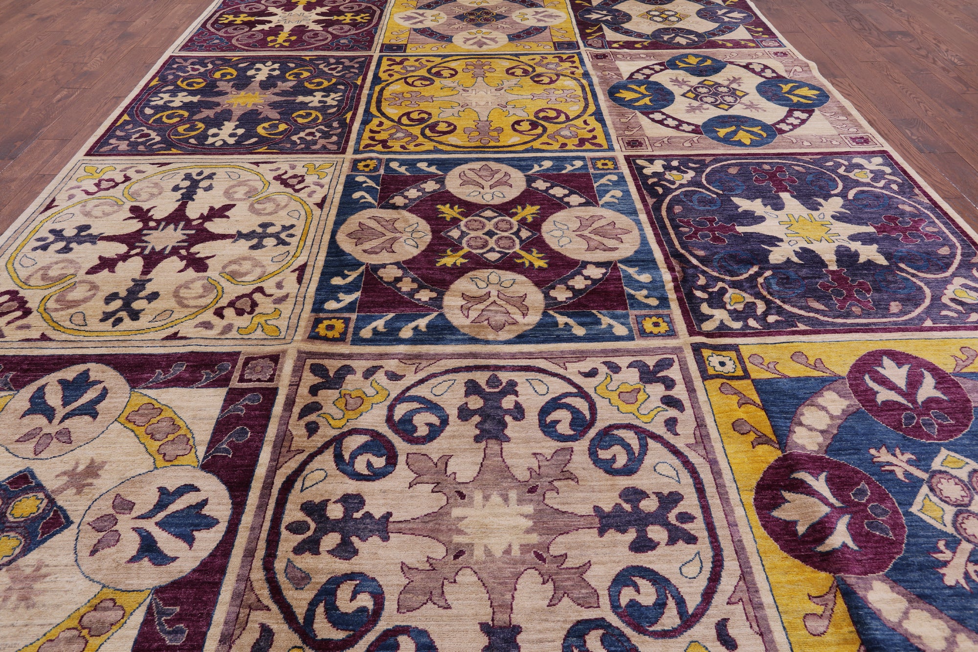 William Morris Hand Knotted Wool Rug - 10' 1" X 13' 3" - Golden Nile