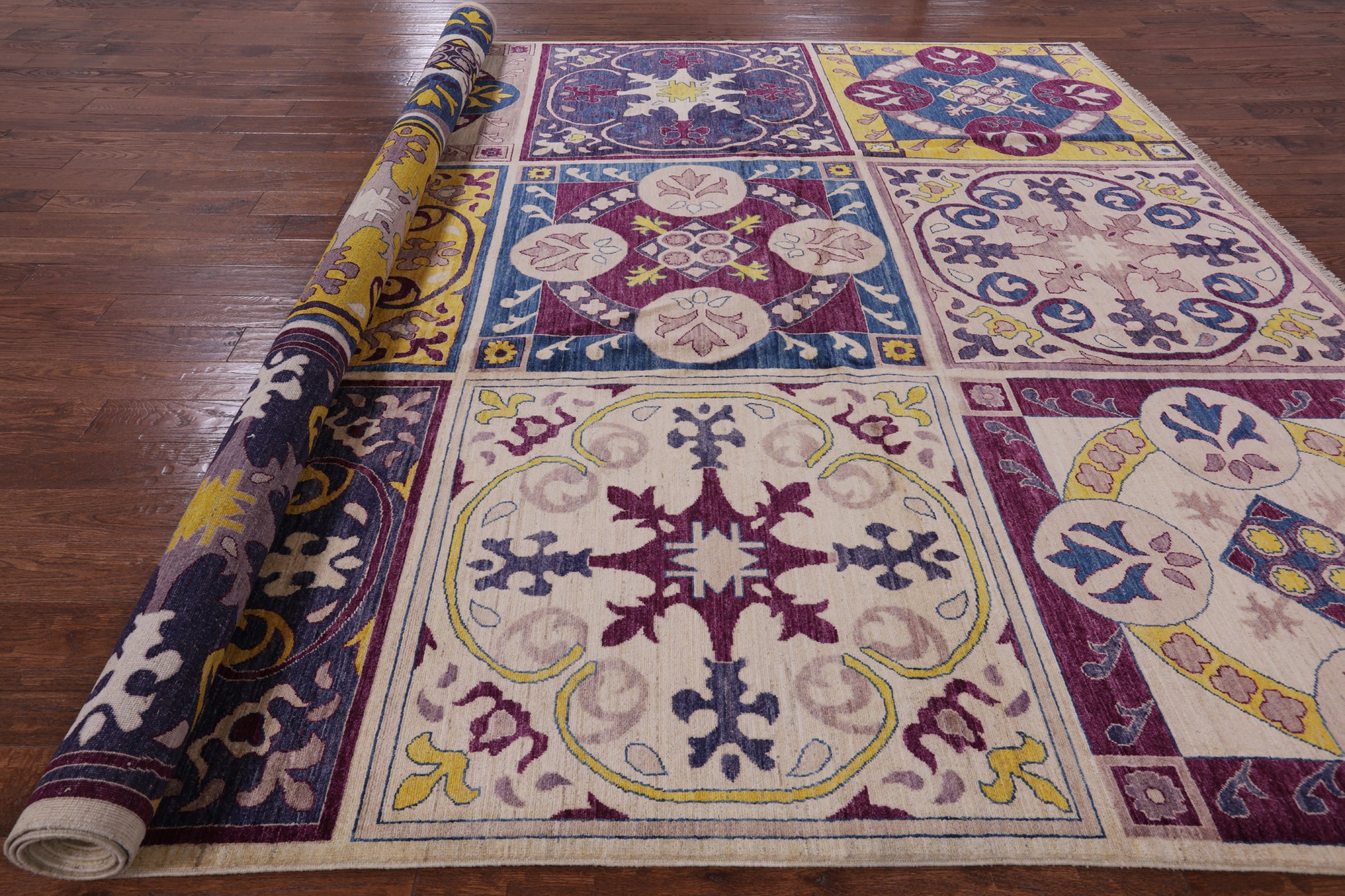 William Morris Hand Knotted Wool Rug - 10' 1" X 13' 3" - Golden Nile