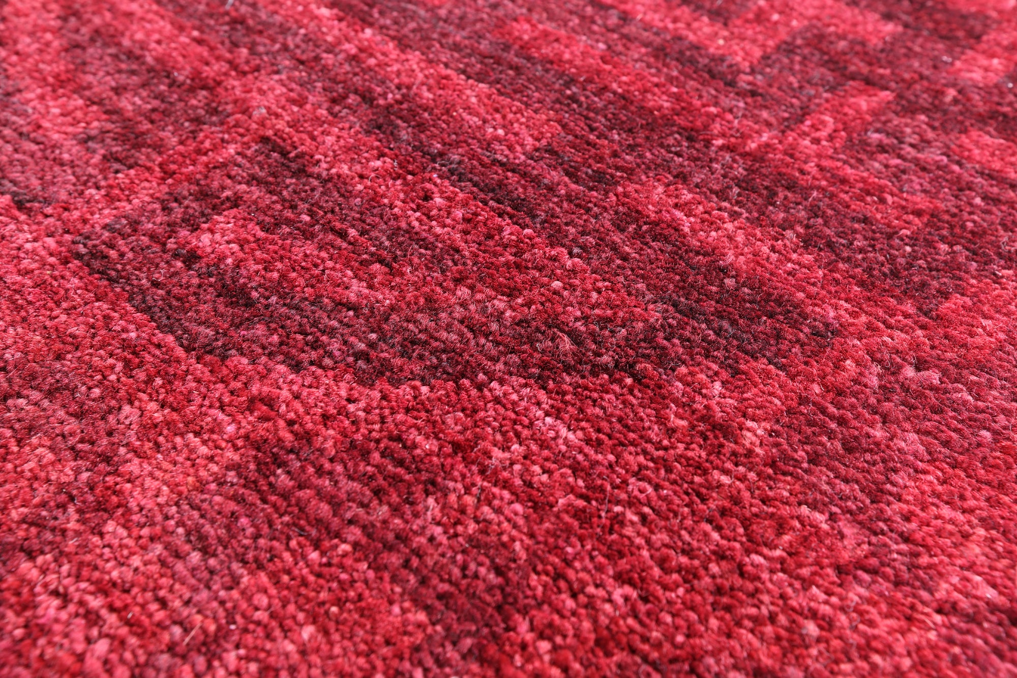 Red Full Pile Overdyed Handmade Wool Rug - 9' 1" X 12' 1" - Golden Nile
