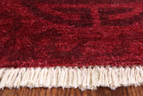 Red Full Pile Overdyed Handmade Wool Rug - 9' 1" X 12' 1" - Golden Nile