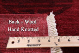 Red Full Pile Overdyed Handmade Wool Rug - 9' 1" X 12' 1" - Golden Nile