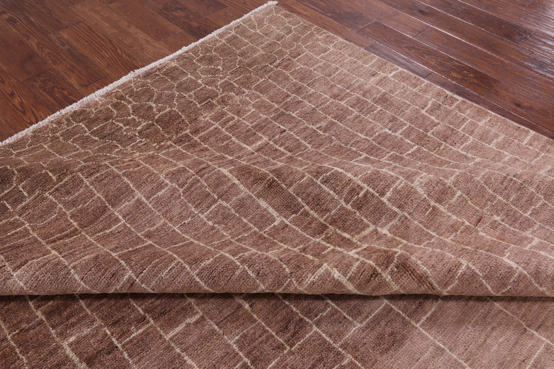 Brown Moroccan Hand Knotted Rug - 8' 10" X 11' 8" - Golden Nile