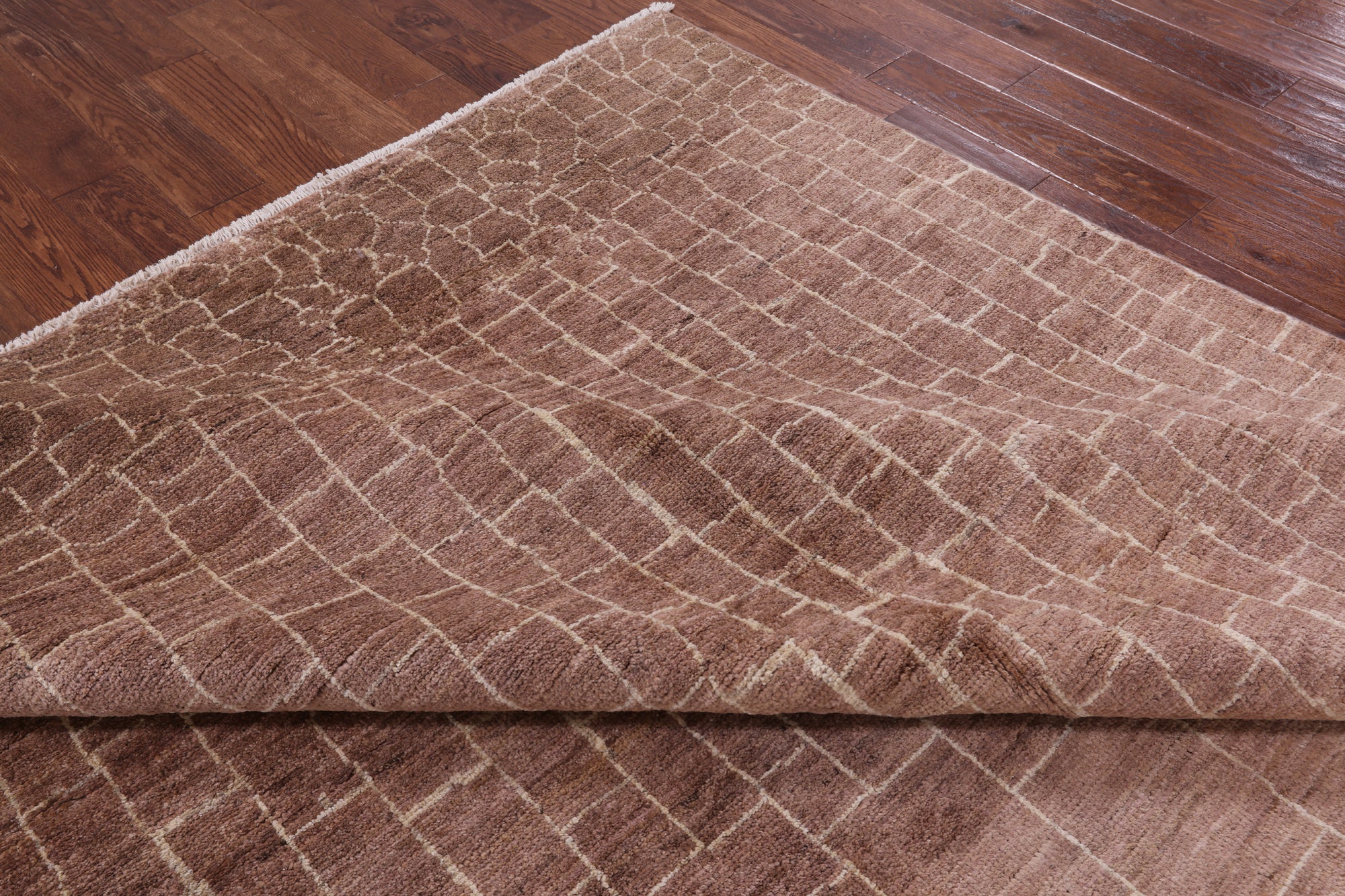 Brown Moroccan Hand Knotted Rug - 8' 10" X 11' 8" - Golden Nile