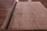 Brown Moroccan Hand Knotted Rug - 8' 10" X 11' 8" - Golden Nile