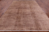 Brown Moroccan Hand Knotted Rug - 8' 10" X 11' 8" - Golden Nile