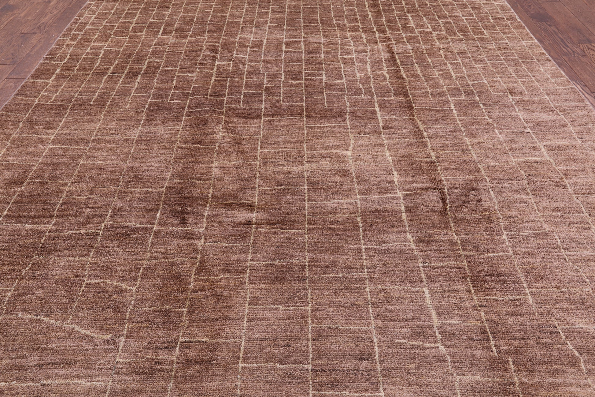 Brown Moroccan Hand Knotted Rug - 8' 10" X 11' 8" - Golden Nile