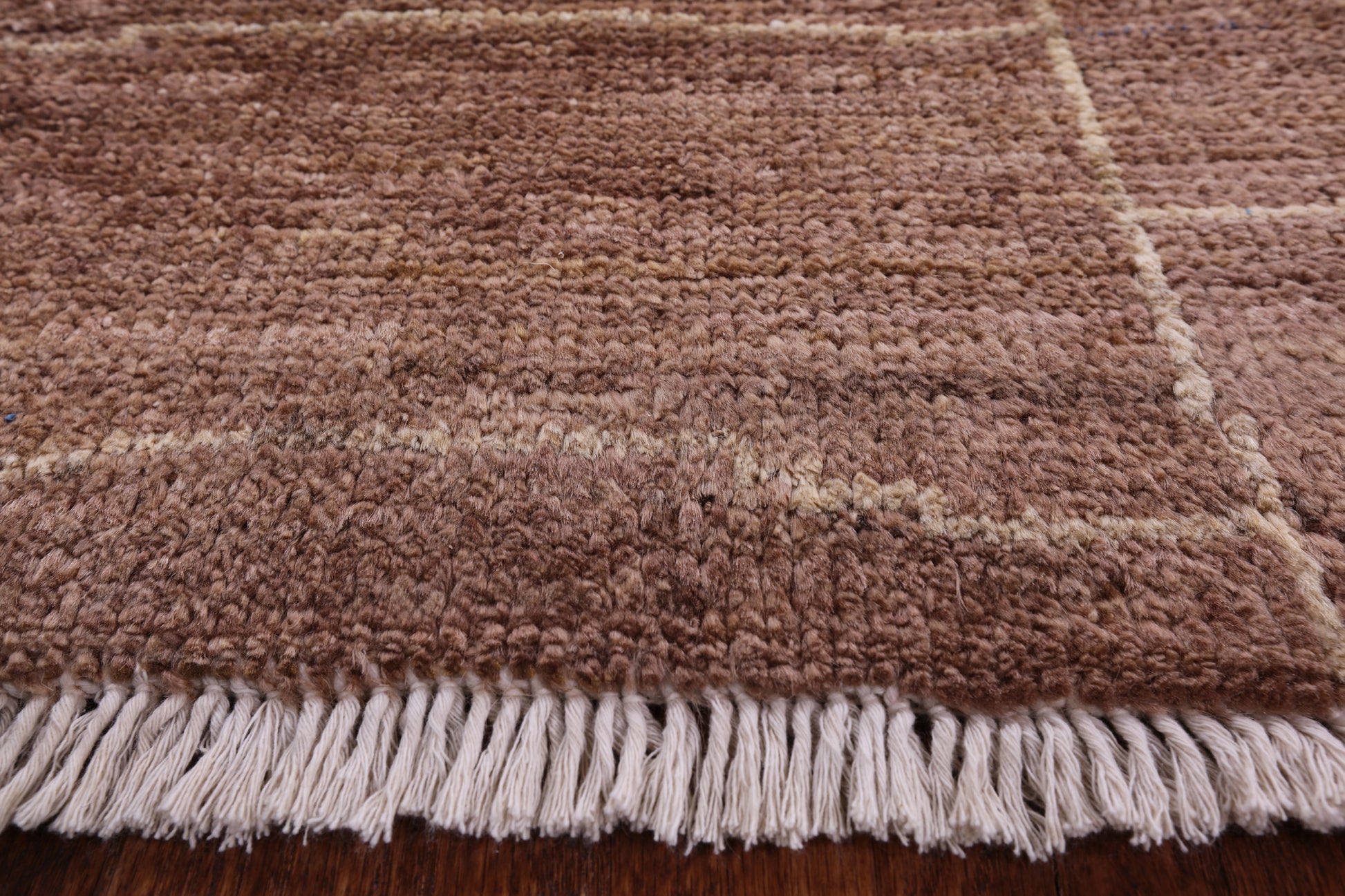 Brown Moroccan Hand Knotted Rug - 8' 10" X 11' 8" - Golden Nile