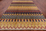 Ikat Handmade Wool Area Rug - 8' 10" X 12' 3" - Golden Nile