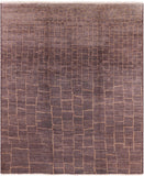 Brown Moroccan Hand Knotted Rug - 8' 3" X 9' 9" - Golden Nile