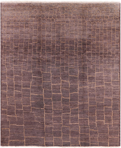 Brown Moroccan Hand Knotted Rug - 8' 3
