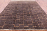 Brown Moroccan Hand Knotted Rug - 8' 3" X 9' 9" - Golden Nile