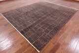 Brown Moroccan Hand Knotted Rug - 8' 3" X 9' 9" - Golden Nile