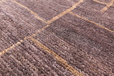 Brown Moroccan Hand Knotted Rug - 8' 3" X 9' 9" - Golden Nile