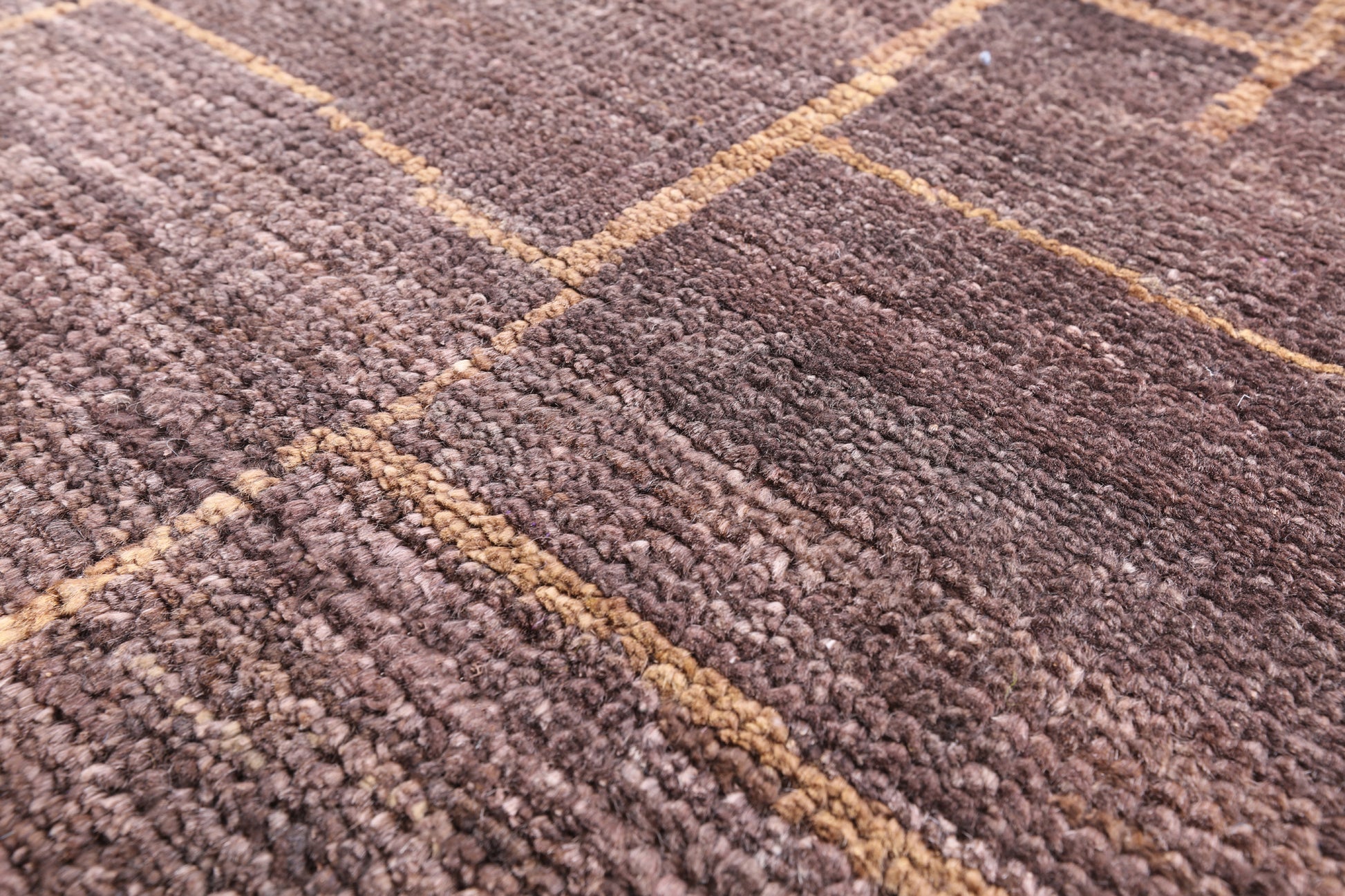 Brown Moroccan Hand Knotted Rug - 8' 3" X 9' 9" - Golden Nile