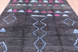 Tribal Moroccan Navajo Design Hand Knotted Wool Rug - 8' 1" X 9' 10" - Golden Nile