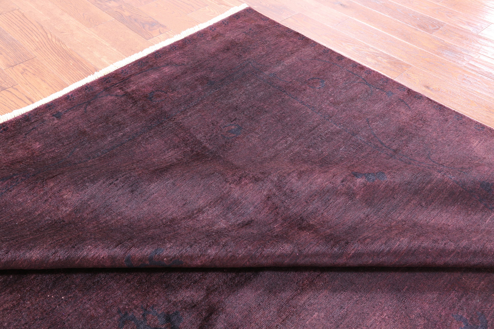 Overdyed Full Pile Hand Knotted Wool Rug - 8' 0" X 9' 5" - Golden Nile