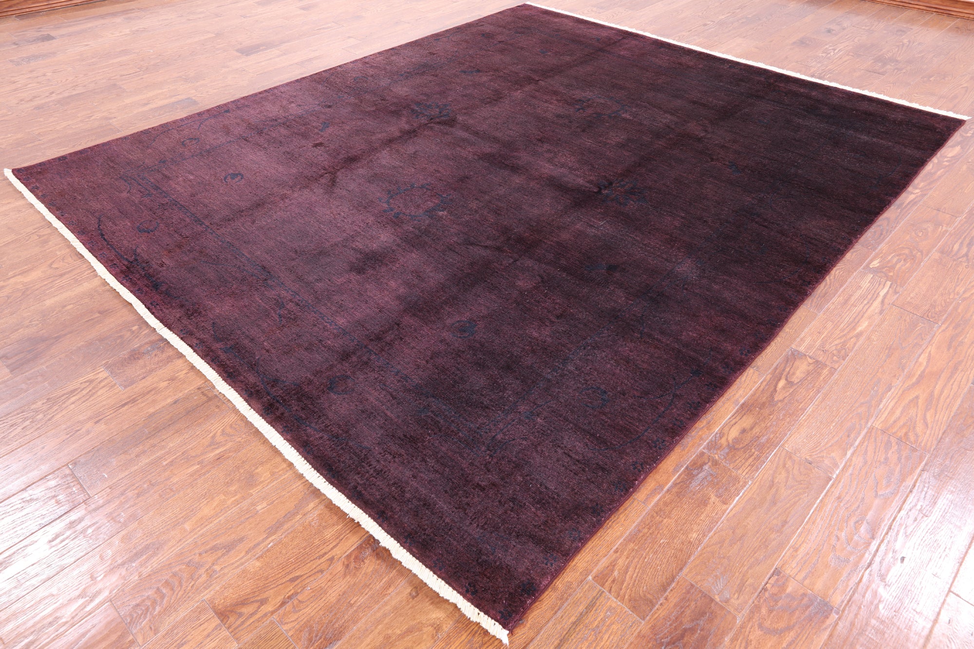 Overdyed Full Pile Hand Knotted Wool Rug - 8' 0" X 9' 5" - Golden Nile