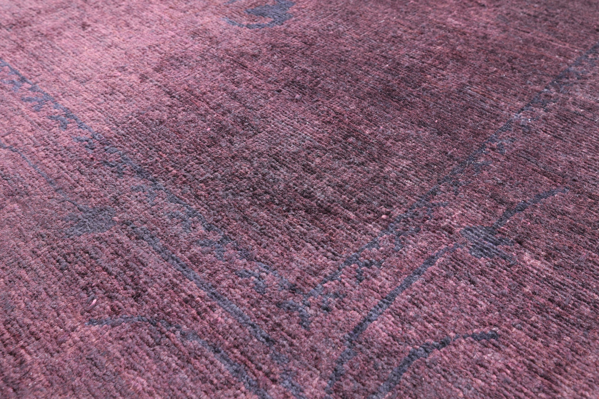 Overdyed Full Pile Hand Knotted Wool Rug - 8' 0" X 9' 5" - Golden Nile