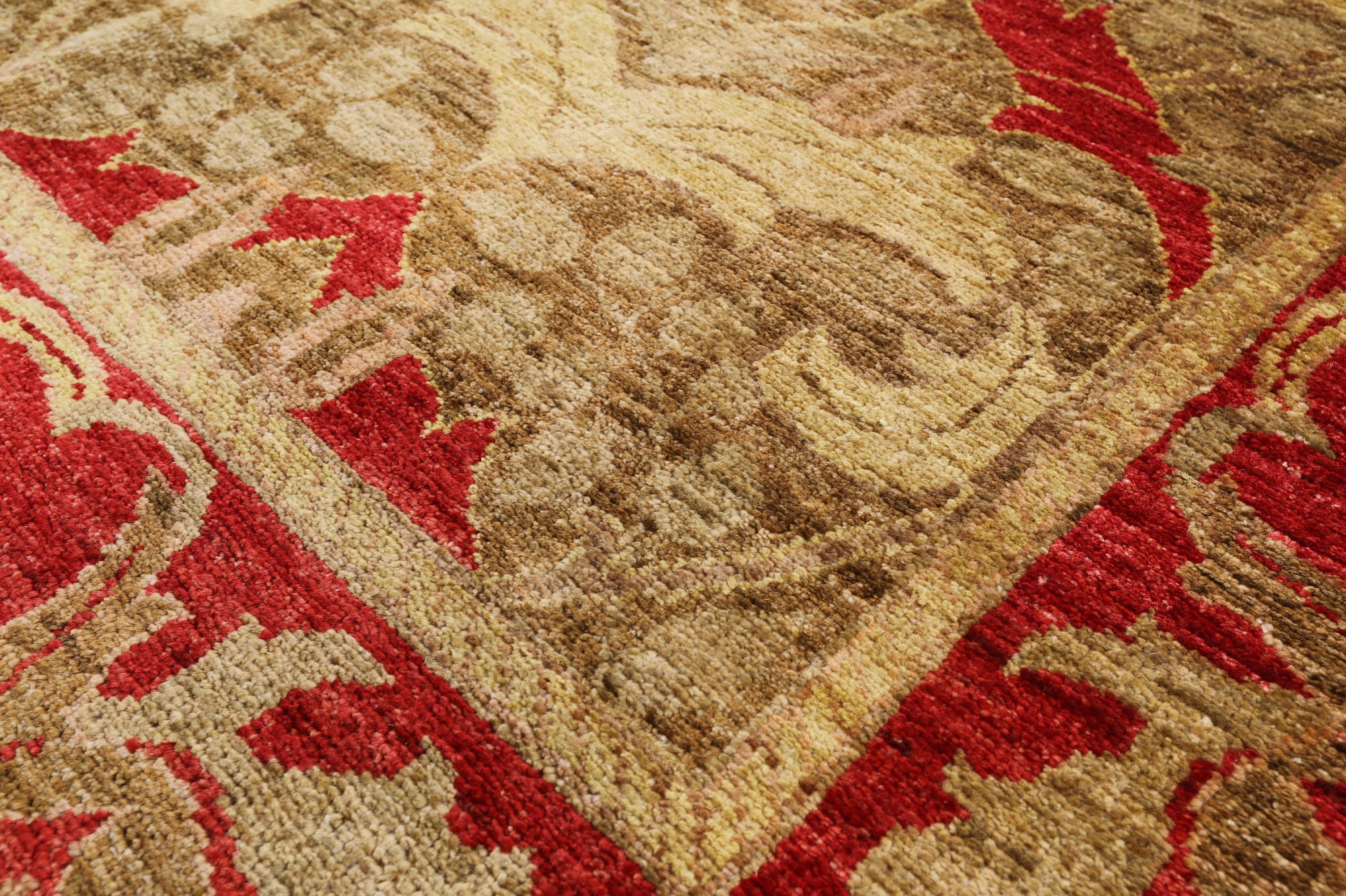 William Morris Hand Knotted Area Rug - 7' 10" X 9' 9" - Golden Nile