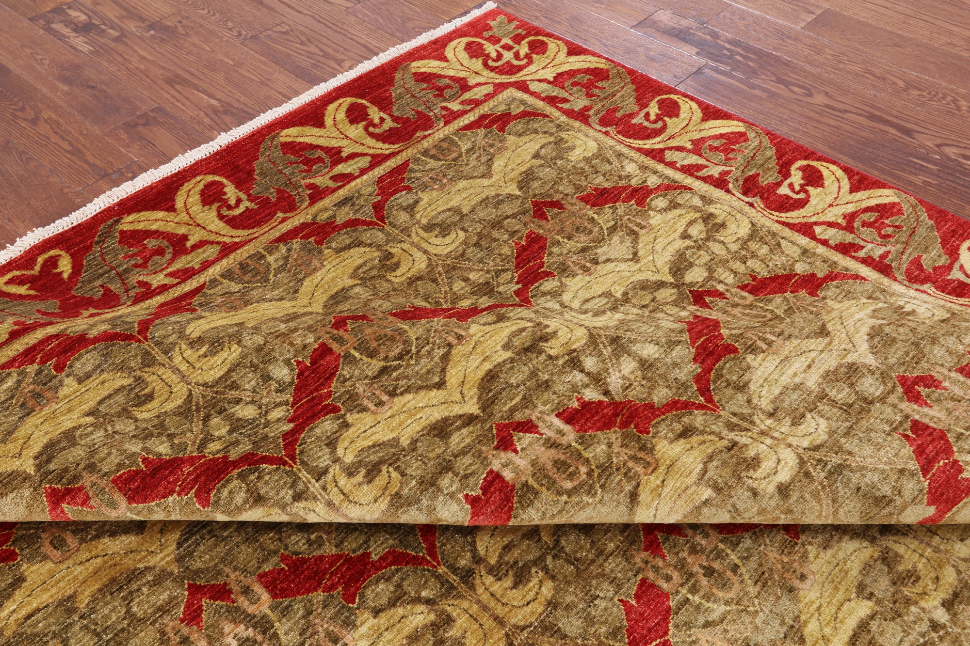William Morris Hand Knotted Area Rug - 7' 10" X 9' 9" - Golden Nile