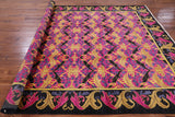 Pink William Morris Handmade Wool Area Rug - 7' 10" X 9' 10" - Golden Nile