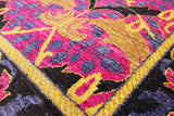 Pink William Morris Handmade Wool Area Rug - 7' 10" X 9' 10" - Golden Nile