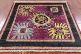 Square Arts & Crafts Hand Knotted Rug - 5' 1" X 5' 4" - Golden Nile