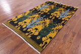 Ikat Hand Knotted Wool Area Rug - 5' 1" X 8' 8" - Golden Nile