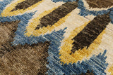 Ikat Hand Knotted Area Rug - 4' 5" X 7' 3" - Golden Nile