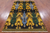 Ikat Hand Knotted Wool Area Rug - 5' 1" X 8' 1" - Golden Nile